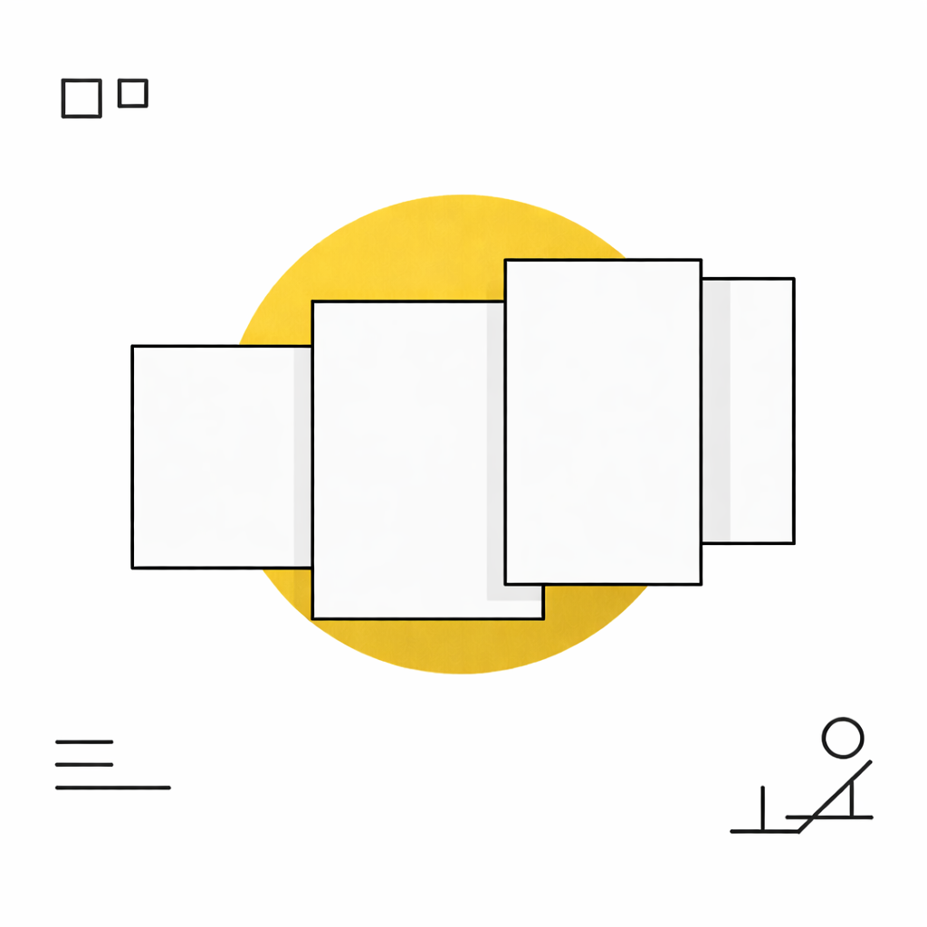 Abstrakt mynd av gull sirkli við panelum, summ partvíst goyma sirkulin fyri at vísa, 
			hvussu yvirlit kann missast av vitlíki brúki