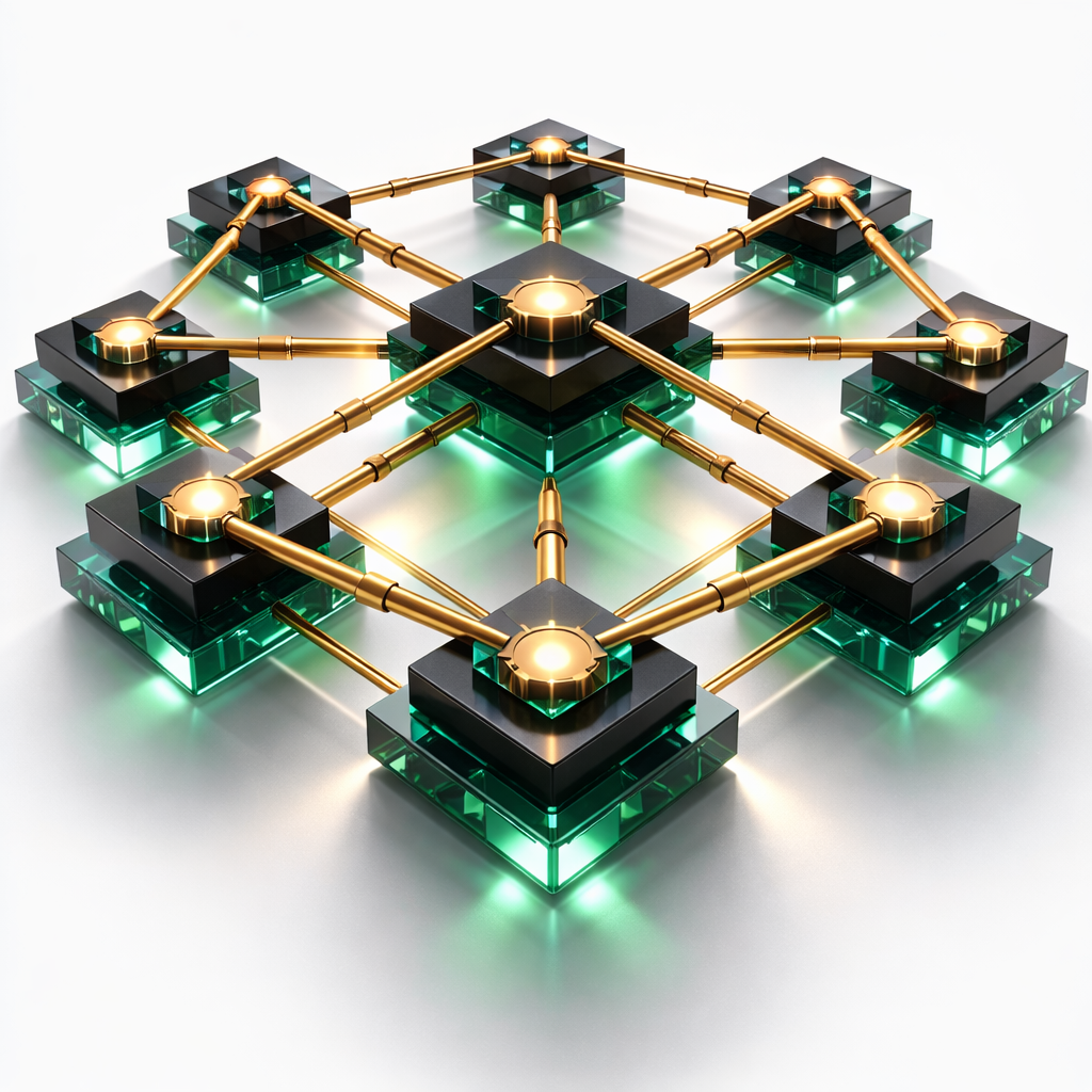 Mynd av einum netverki fyri at vísa á AI vitlíki integratión